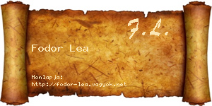 Fodor Lea névjegykártya